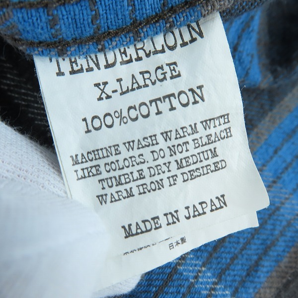実際に弊社で買取させて頂いたTENDERLOIN/テンダーロイン チェック柄 長袖シャツ XLの画像 3枚目