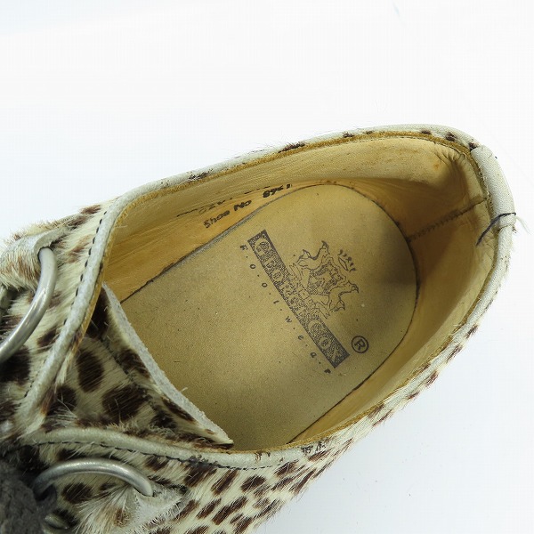 実際に弊社で買取させて頂いたGEORGE COX/ジョージコックス レオパード ハラコ 厚底ローファー/4の画像 4枚目