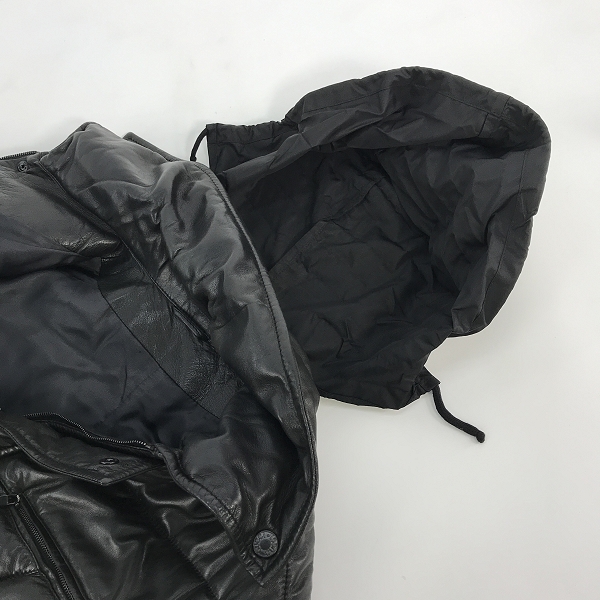 実際に弊社で買取させて頂いたGUCCI/グッチ VERA PELLE レザー中綿入りレザーブルゾン 46の画像 4枚目