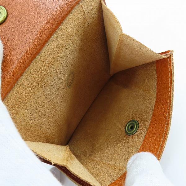 実際に弊社で買取させて頂いたIL BISONTE/イルビゾンテ レザー 2つ折り ショート ウォレット/財布の画像 5枚目