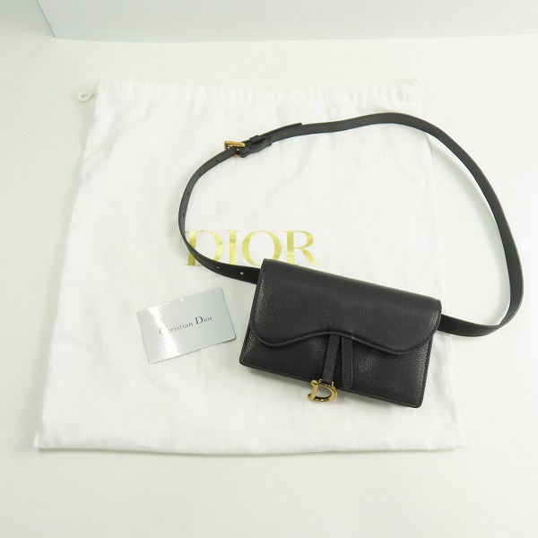 実際に弊社で買取させて頂いたChristian Dior/クリスチャン・ディオール レザーサドルバッグ/ウエストバッグ/ショルダーバッグ S5619CCEHの画像 9枚目