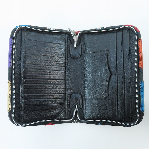 実際に弊社で買取させて頂いた【海外インボイス】CHROME HEARTS/クロムハーツ ZIP ORGNRG QLTCEM/オーガナイザー マルチクロスパッチキルティング財布の画像 3枚目