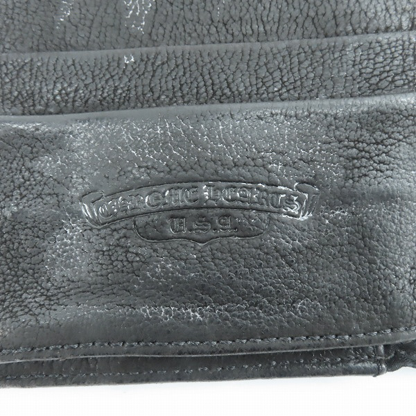 実際に弊社で買取させて頂いたCHROME HEARTS/クロムハーツ WAVE/ウェーブウォレット クロスボタン/長財布の画像 4枚目