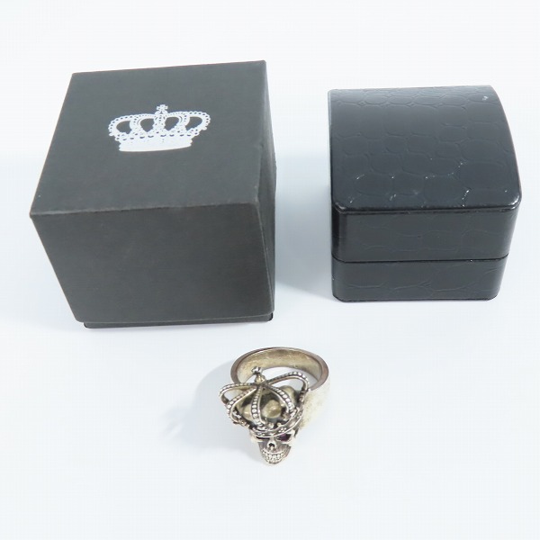 実際に弊社で買取させて頂いたJUSTIN DAVIS/ジャスティンデイビス ESSENTIAL SKUL/エッセンシャルスカルリング SRJ155 w/ルビー 25号の画像 9枚目