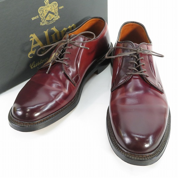 実際に弊社で買取させて頂いたALDEN/オールデン SHELL CORDOVAN LEATHER/シェルコードバンレザー プレーントゥ シューズ 990 7.5D