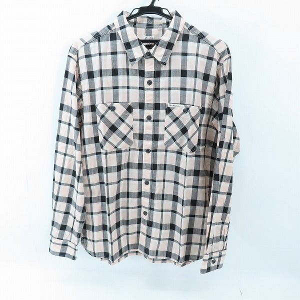 実際に弊社で買取させて頂いたGLORY PARK/グローリーパーク THE FLAT HEAD/フラットヘッド チェック柄 長袖シャツ ライトピンク 40
