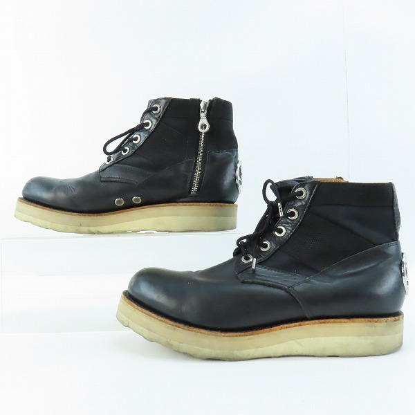 実際に弊社で買取させて頂いたmastermind JAPAN/マスターマインド ジャパン ハイカット ジップアップ レザー ブーツの画像 3枚目