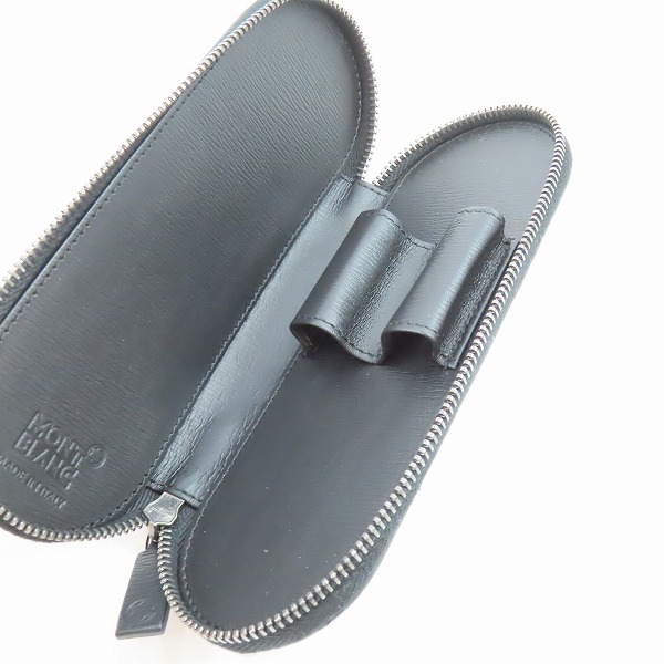 実際に弊社で買取させて頂いたMONTBLANC/モンブラン ラウンドジップ レザー ペンケース 2本用の画像 3枚目