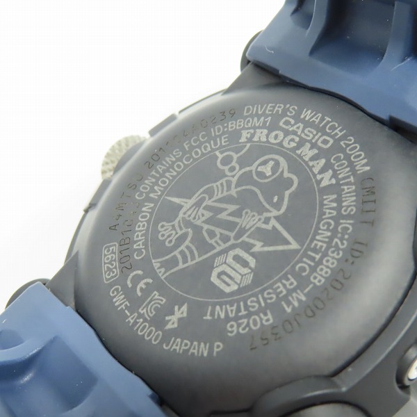 実際に弊社で買取させて頂いたG-SHOCK/Gショック MASTER OF G FROGMAN/フロッグマン Bluetooth 電波ソーラー GWF-A1000-1A2JFの画像 4枚目