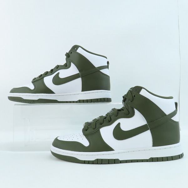 実際に弊社で買取させて頂いた【未使用】NIKE/ナイキ DUNK HIGH RETRO Championship Khaki/ダンクハイ チャンピオンシップカーキ DD1399-107/27の画像 3枚目