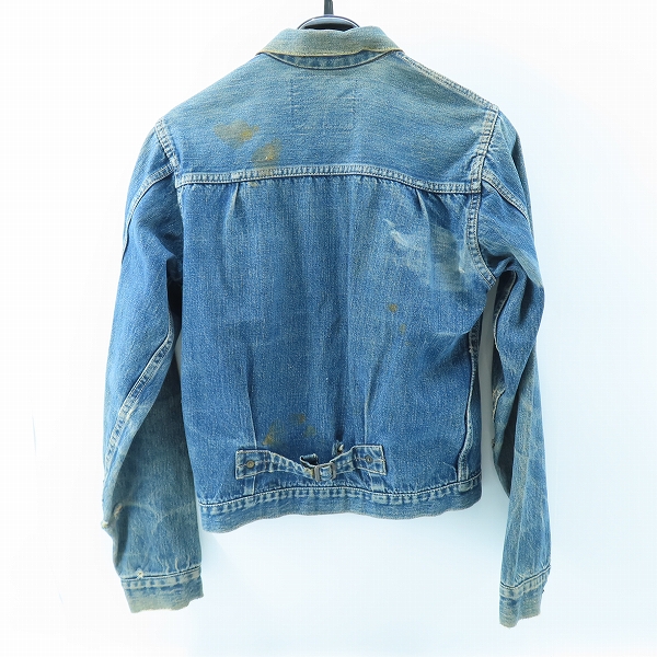 実際に弊社で買取させて頂いたLEVIS/リーバイス ビンテージ 1st/506XX 片面ビッグE/針なしシンチバック/ボタン裏ツープロング デニムジャケット/ジージャンの画像 1枚目