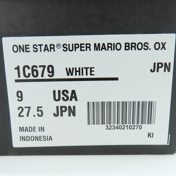 実際に弊社で買取させて頂いたCONVERSE/コンバース ONE STAR/ワンスター SUPER MARIO/スーパーマリオ 1C679/27.5の画像 9枚目