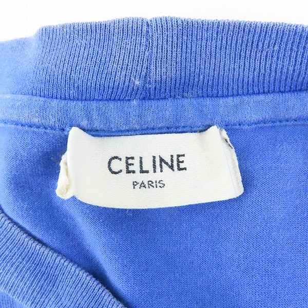実際に弊社で買取させて頂いた【JPタグ】CELINE/セリーヌ 21SS ロゴプリント ルーズフィット Tシャツ ブルー 2X681501F/Mの画像 2枚目