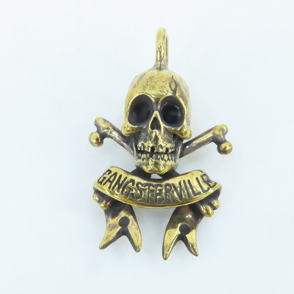 実際に弊社で買取させて頂いた(2)GANGSTERVILLE×Galcia/ギャングスタービル×ガルシア SKULL/スカル ブラス/真鍮 ペンダントトップの画像 1枚目