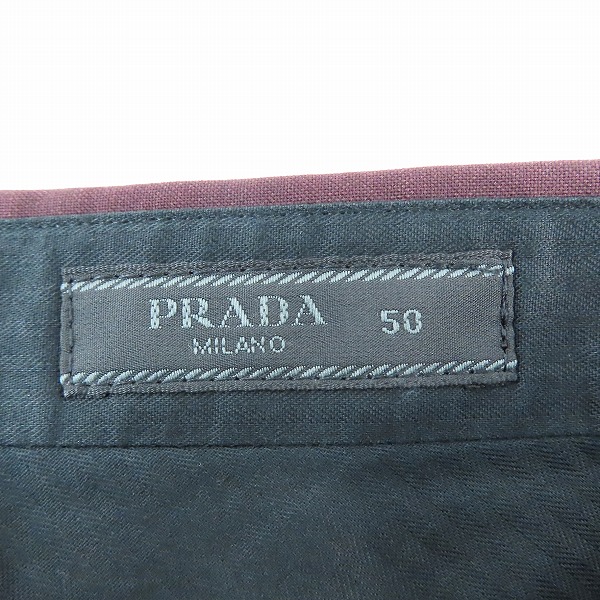 実際に弊社で買取させて頂いたPRADA/プラダ 2017年製 バックポケットロゴ スラックスパンツ UPA841/50の画像 3枚目