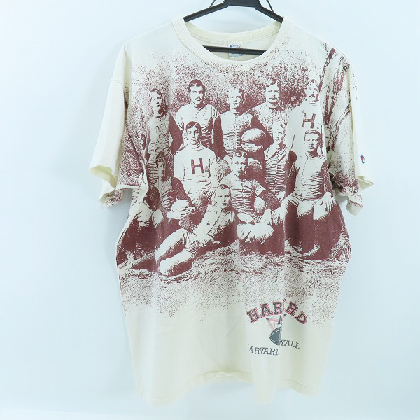 実際に弊社で買取させて頂いたChampion/チャンピオン 80S/Harvard vs YALE/ハーバード大学vs イエール大学 アメフト試合 Tシャツ XL