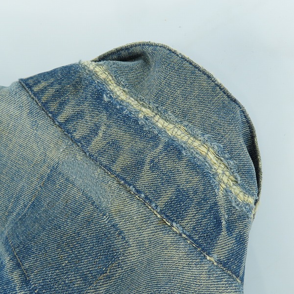 実際に弊社で買取させて頂いたLEVIS/リーバイス 557 60sオリジナル 3rd  ビッグE ボタン裏刻印D デニムジャケット/46の画像 6枚目