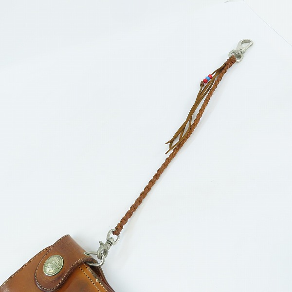 実際に弊社で買取させて頂いたRED MOON/レッドムーン レザー ウォレット 財布 ウォレットコード付きの画像 3枚目