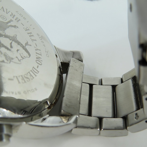 実際に弊社で買取させて頂いたDIESEL/ディーゼル ビックフェイス 海外モデル クロノ 腕時計/DZ-4209【動作未確認】の画像 7枚目