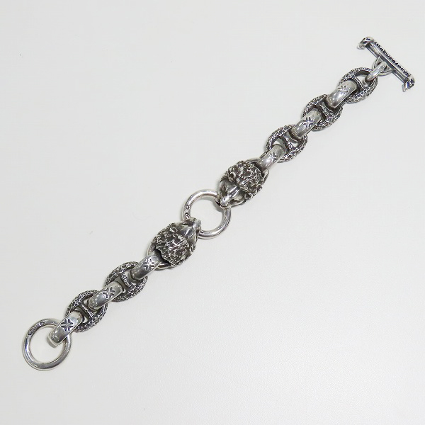 実際に弊社で買取させて頂いた【ギャラ付き】Gabor/ガボール 2ライオンヘッドリンクブレスレットの画像 7枚目