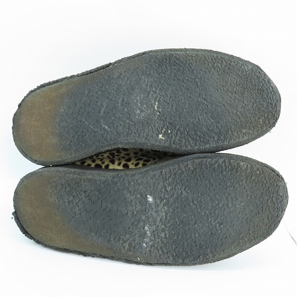 実際に弊社で買取させて頂いたGEORGE COX/ジョージコックス レオパード ハラコ 厚底ローファー/4の画像 2枚目