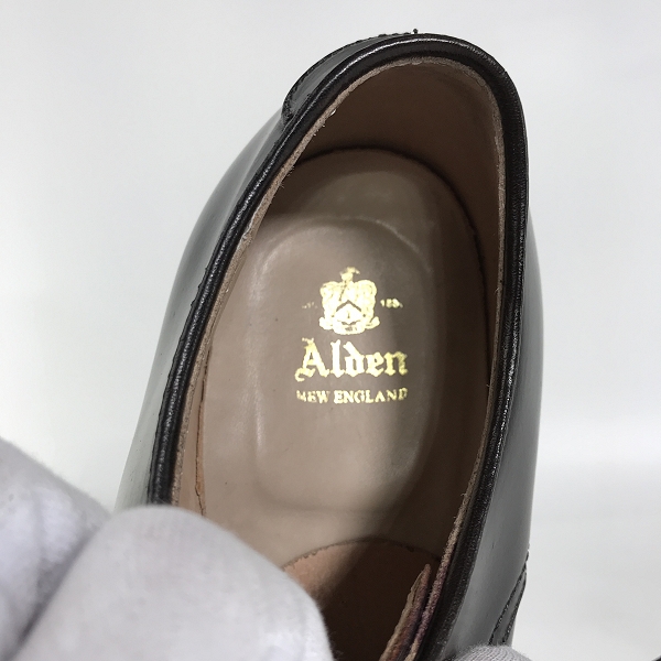 実際に弊社で買取させて頂いたALDEN/オールデン シェルコードバン Vチップ レザーシューズ 54321/6Dの画像 4枚目
