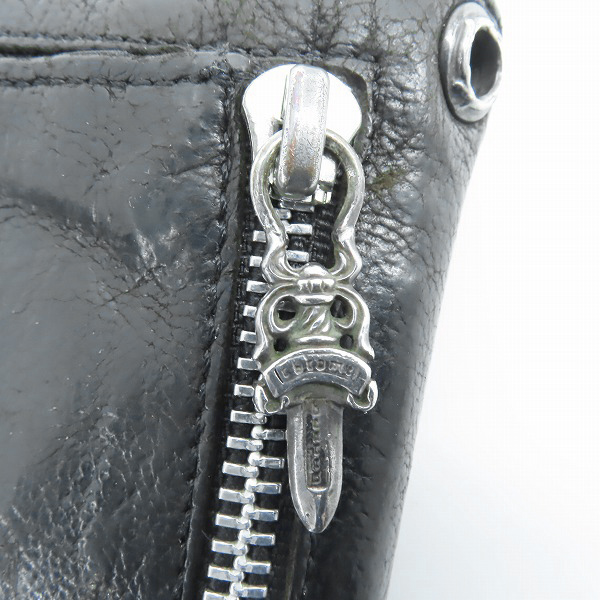 実際に弊社で買取させて頂いたCHROME HEARTS/クロムハーツ WAVE/ウェーブウォレット クロスボタン/長財布の画像 7枚目