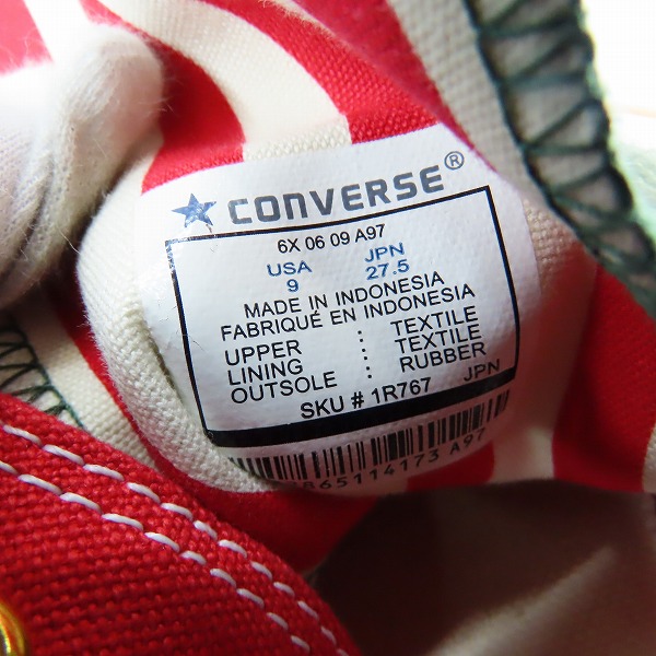 実際に弊社で買取させて頂いたCONVERSE/コンバース ALLSTAR CHRISTMAS HI!1R767/27.5の画像 5枚目