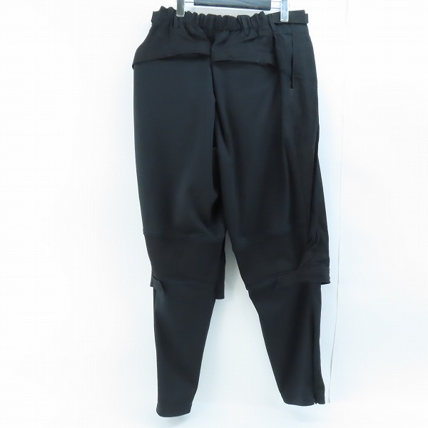 実際に弊社で買取させて頂いたY-3/ワイスリー Yohji Yamamoto×adidas/ヨウジヤマモト×アディダス 切替 サルエル レイヤード パンツ DY7219/2XLの画像 1枚目