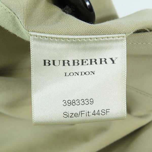 実際に弊社で買取させて頂いたBURBERRY London England/バーバリーロンドン THE KENSINGTON 裏ノバチェックトレンチコート 3983339/44 の画像 5枚目