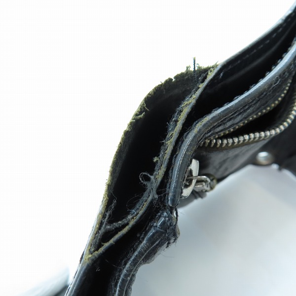 実際に弊社で買取させて頂いたCHROME HEARTS/クロムハーツ 3フォールドウォレット クロスボタン ヘビーレザー クロスパッチの画像 8枚目