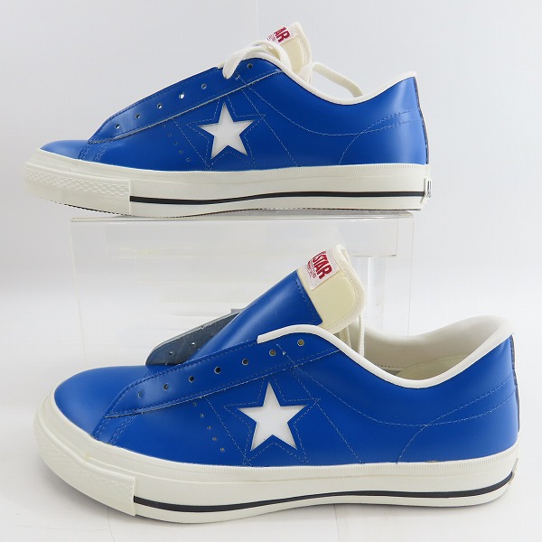 実際に弊社で買取させて頂いた【未使用】CONVERSE/コンバース 日本製 ONE STAR J OX BLUE ワンスター レザー 青白/10.5の画像 3枚目
