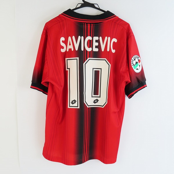 実際に弊社で買取させて頂いたLotto/ロット ACミラン 97/98 #10 サビチェビッチ 半袖 ユニフォーム/Mの画像 1枚目