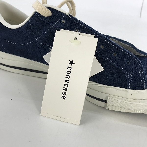 実際に弊社で買取させて頂いた【未使用】CONVERSE/コンバース  ONE STAR OX SUEDE NAVY ワンスター スエード ネイビー ホワイト/9の画像 6枚目