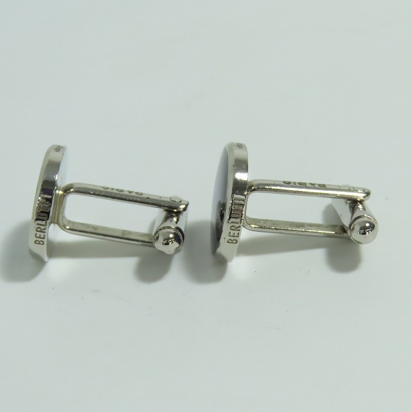実際に弊社で買取させて頂いたBerluti/ベルルッティ ヴェネチア スクリットレザー パラジウム仕上げ カリグラフィ カフリンクスの画像 2枚目