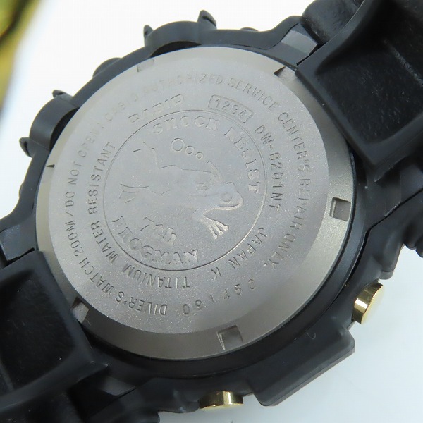 実際に弊社で買取させて頂いたG-SHOCK/Gショック FROGMAN/フロッグマン 7周年記念/7th スクリューバック DW-8201NT-1JR【動作未確認】の画像 3枚目