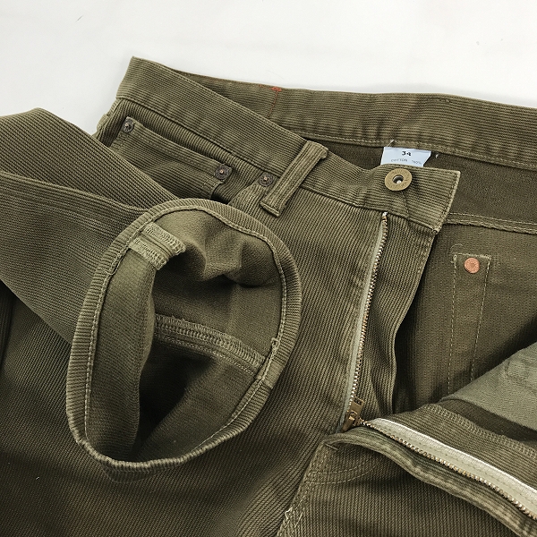 実際に弊社で買取させて頂いたCALEE/キャリー コーデュロイ パンツ カーキ/34の画像 4枚目