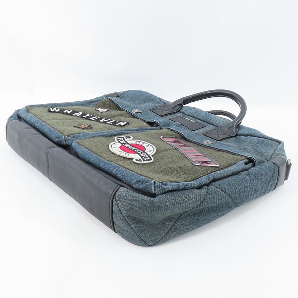 実際に弊社で買取させて頂いたDIESEL/ディーゼル ワッペン刺繍 2WAY ショルダー/トートバッグ ブリーフケースの画像 2枚目