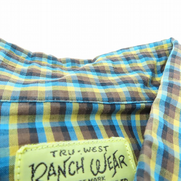 実際に弊社で買取させて頂いたRANCH WEAR/ランチウエア SUGAR CANE/シュガーケーン チェック柄 長袖 ウエスタンシャツ M21994 Mの画像 4枚目