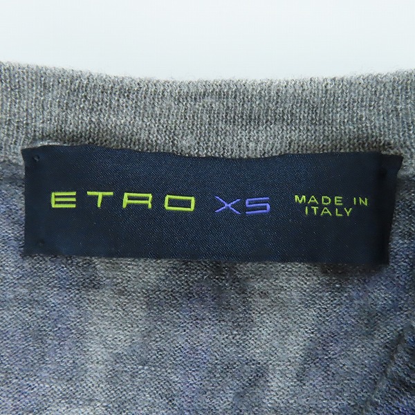 実際に弊社で買取させて頂いたETRO/エトロ ペイズリー柄 シルク混/カシミア混 ウールニット XSの画像 2枚目