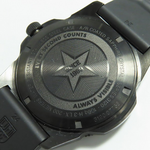 実際に弊社で買取させて頂いたLUMINOX/ルミノックス Ref.3121 PACIFIC DIVER 3120 SERIES Blackout パシフィックダイバー ブラックアウト 3121の画像 3枚目