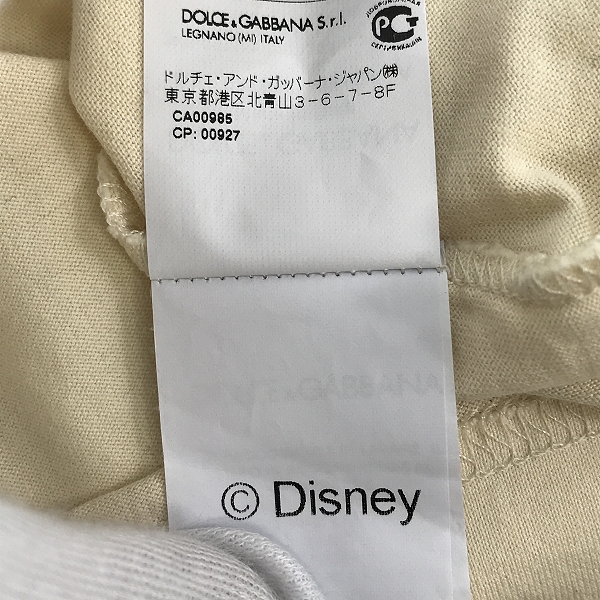 実際に弊社で買取させて頂いたDOLCE&GABBANA/ドルチェ&ガッバーナ Disney/ディズニー ミッキー 長袖Tシャツ カットソー 50の画像 4枚目