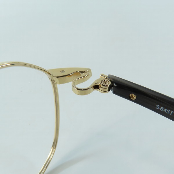 実際に弊社で買取させて頂いた999.9/フォーナインズ メガネフレーム アイウェア アンティークゴールド S-645Tの画像 4枚目