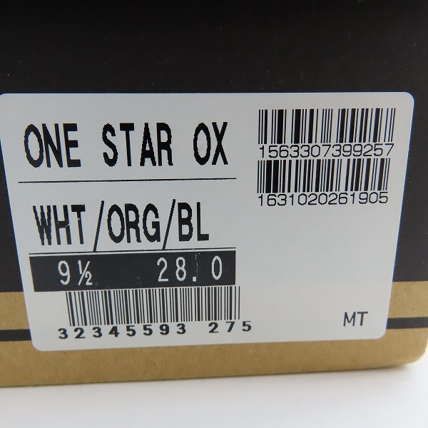 実際に弊社で買取させて頂いた【未使用】CONVERSE/コンバース ワンスター ONX STAR OX WHT/ORG/BLUE/9.5の画像 9枚目