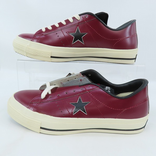実際に弊社で買取させて頂いた【未使用】CONVERSE/コンバース ONE STAR OX ワンスター WINE/BLACK/8.5の画像 3枚目