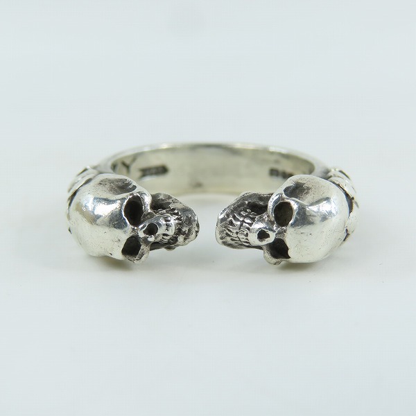 実際に弊社で買取させて頂いたCRAZY PIG/クレイジーピッグ 2スカル チューダー リング 20号の画像 1枚目