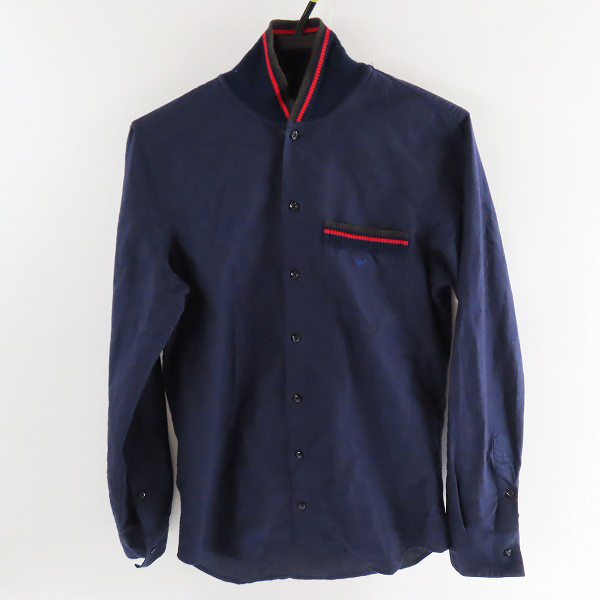 実際に弊社で買取させて頂いたEMPORIO ARMANI/エンポリオアルマーニ 胸ロゴ刺繍 リブ付きシャツ 38/15