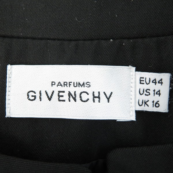 実際に弊社で買取させて頂いたPARFUMS GIVENCHY/ジバンシィ  レディース ジャケット ブラック/44の画像 2枚目