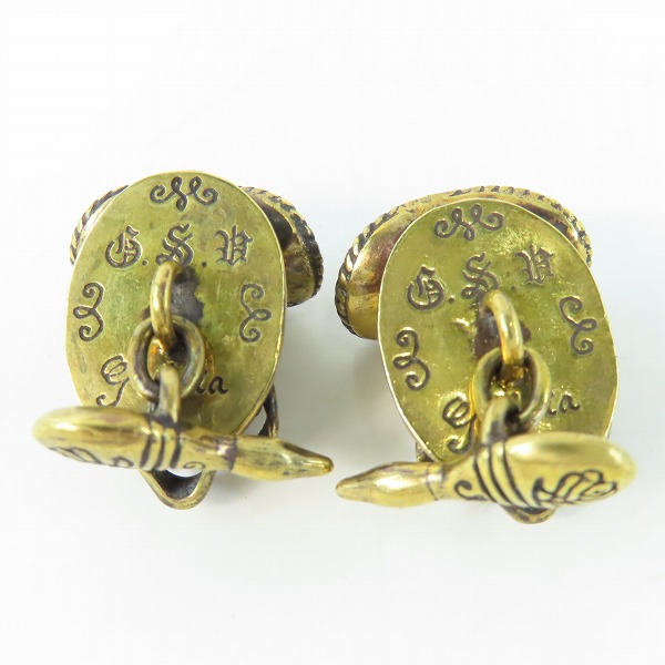 実際に弊社で買取させて頂いた(1)GANGSTERVILLE×Galcia/ギャングスタービル×ガルシア メキシカンスカル カフリンクス/カフス ブラス/真鍮の画像 2枚目