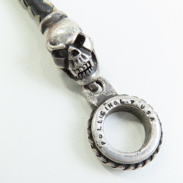 実際に弊社で買取させて頂いたLEATHERS & TREASURES/レザーズアンドトレジャーズ スカル レザーブレスレットの画像 2枚目